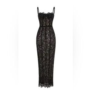 Helsa Elegant Black Lace Dress